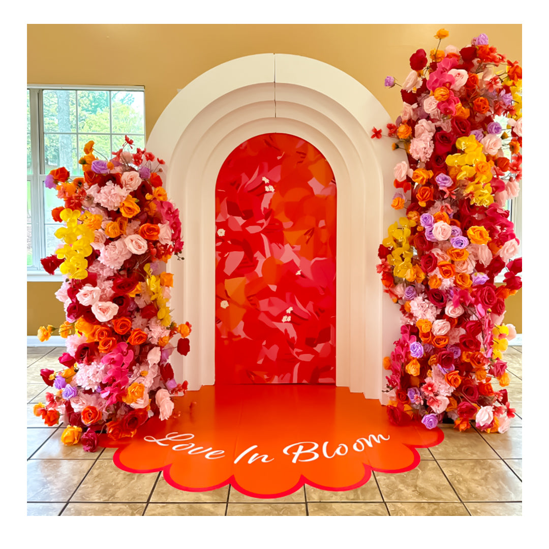 Love in Bloom Floor Wrap for Anniversary & Engagement Backdrop Decoration.