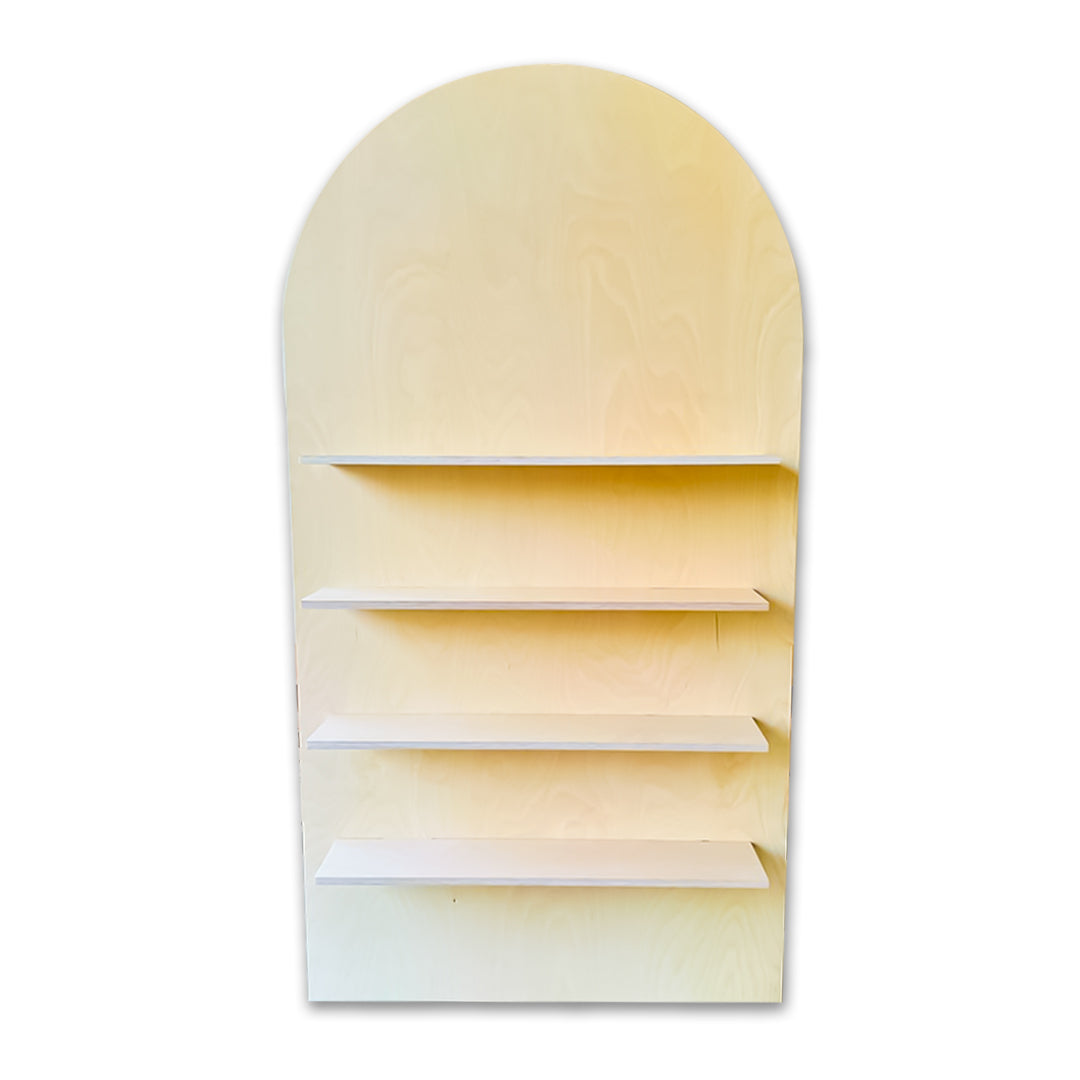Wooden Wall Panel with Shelves - Favor & Champagne Wall