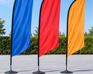 Custom feather flags and promotional flags in Dubai, UAE by Eventz & Trendz
