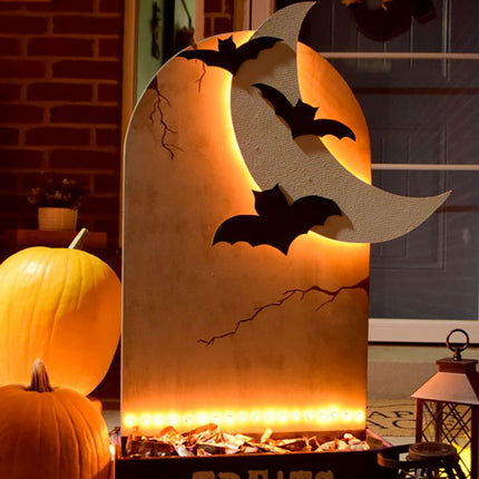 Halloween Bat & Pumpkin Illuminated Standee
