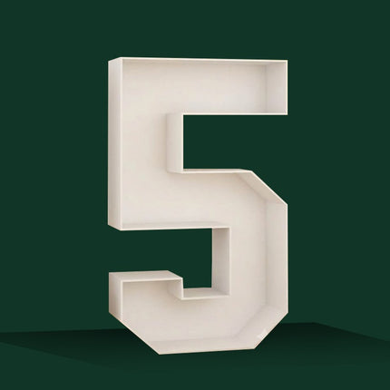 Large white 3D number display prop for event decoration and promotional displays in UAE