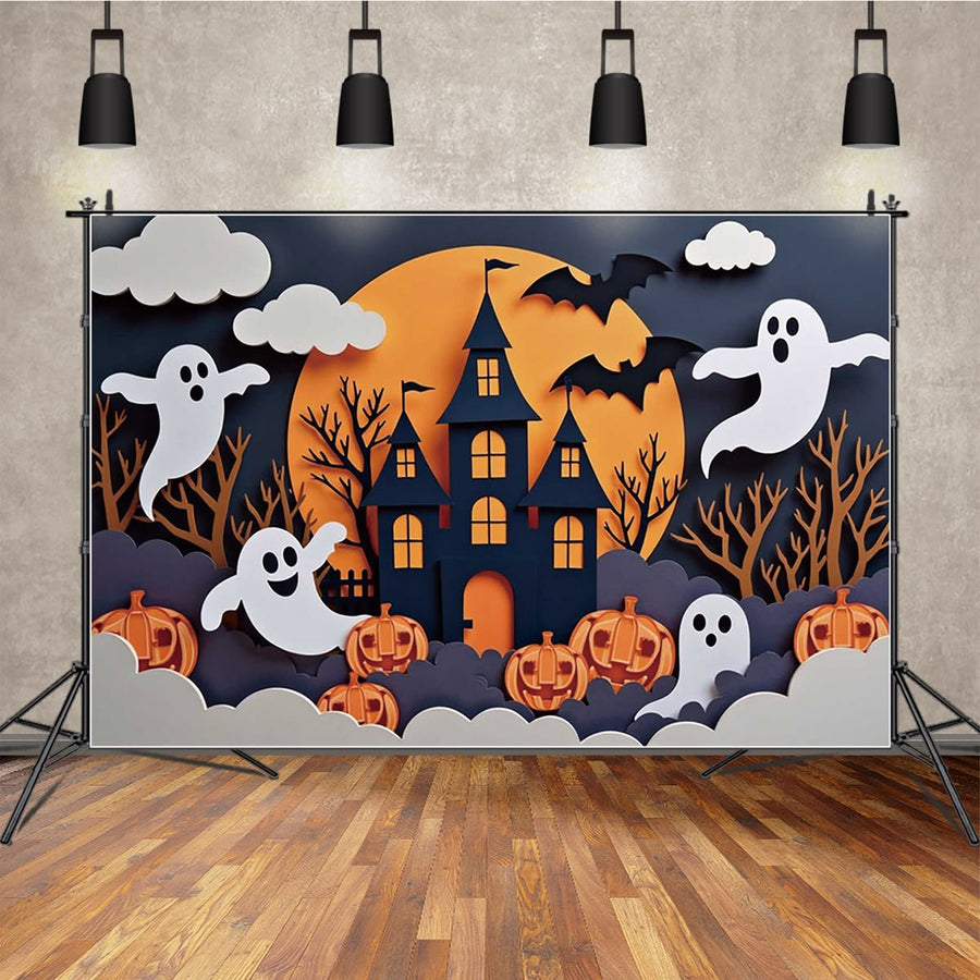 Halloween Haunted House Backdrop